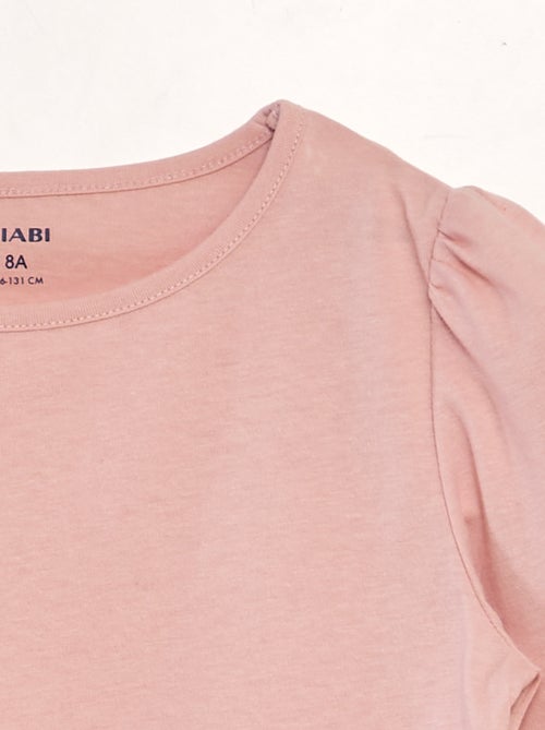 T-shirt tinta unita con spalle arricciate - Kiabi