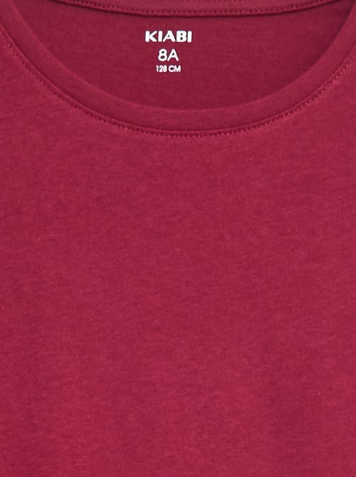 T-shirt tinta unita con spalle arricciate - Kiabi