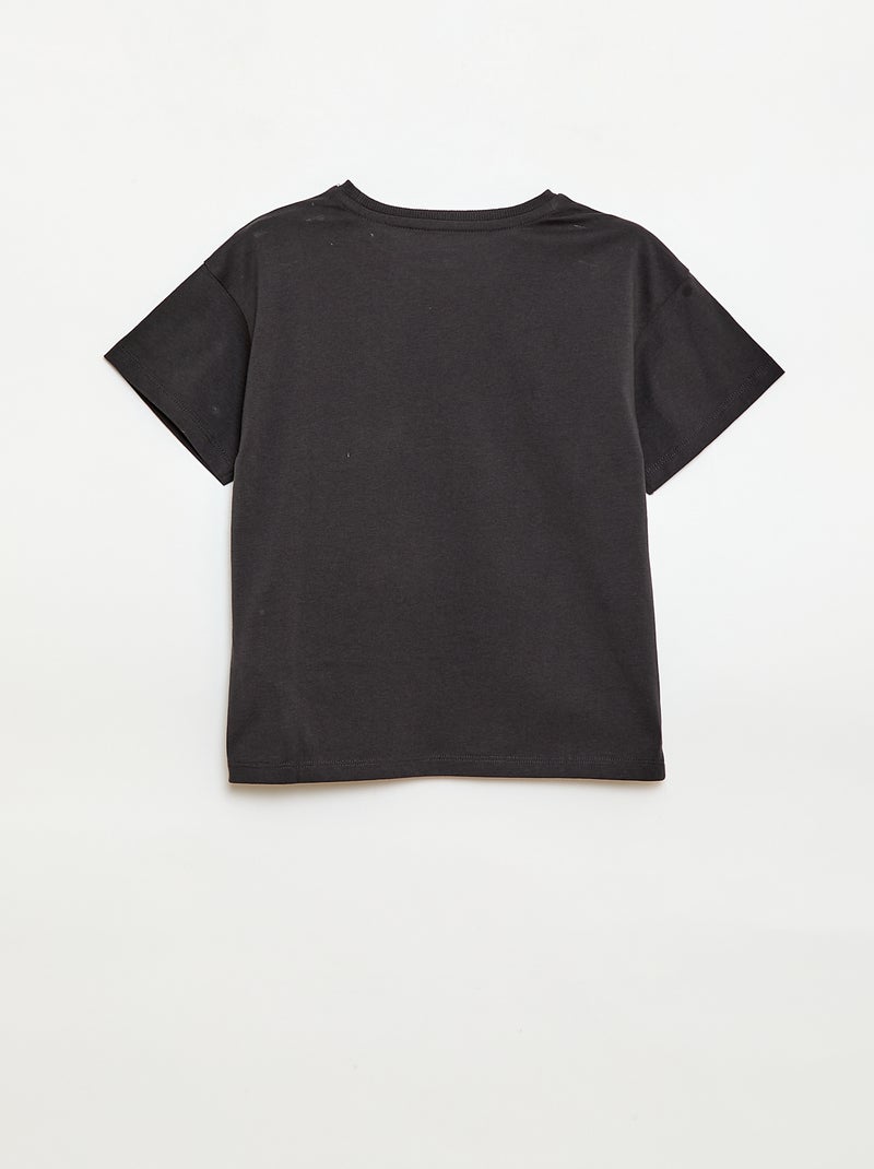 T-shirt tinta unita 'Disney' 'Minnie' in cotone Nero - Kiabi