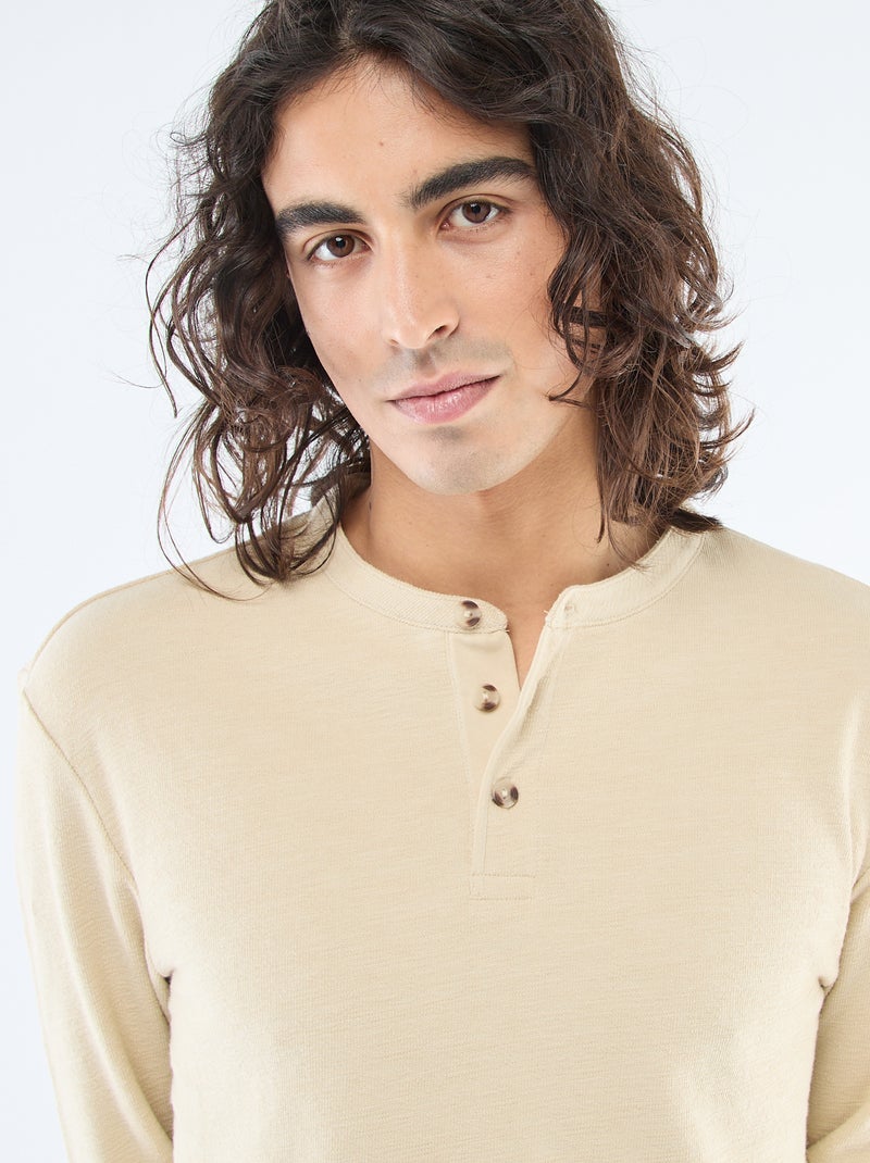 T-shirt tunisien regular fit Beige - Kiabi