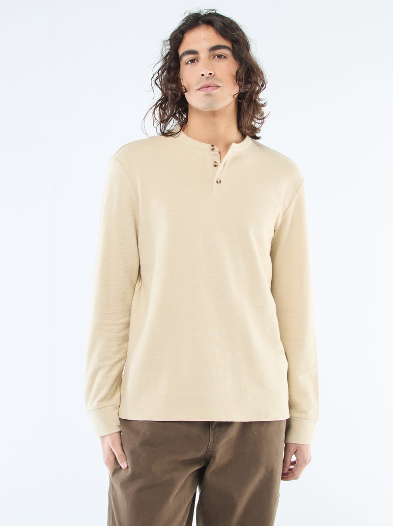 T-shirt tunisino regular fit Beige - Kiabi