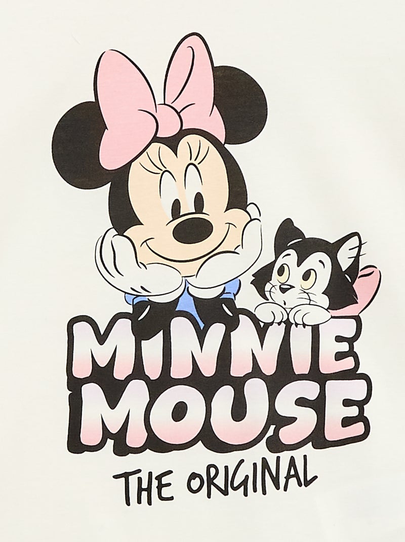 T-shirt uni 'Disney' 'Minnie' en coton Blanc - Kiabi