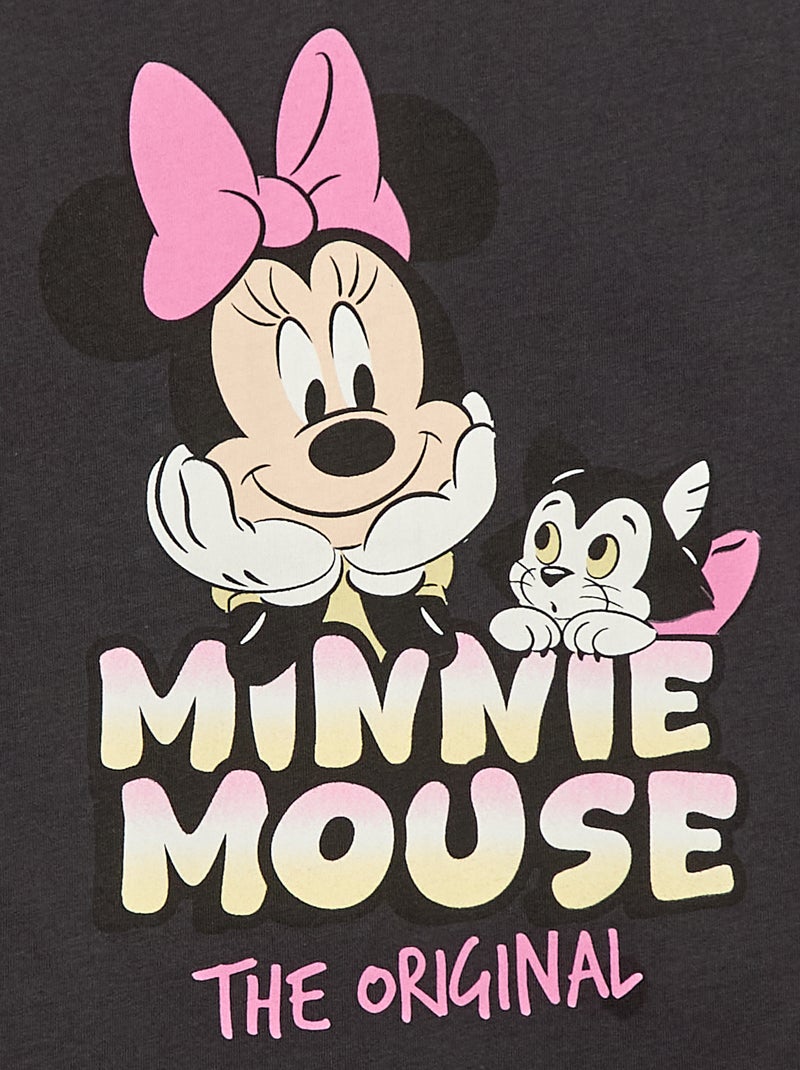 T-shirt uni 'Disney' 'Minnie' en coton Noir - Kiabi