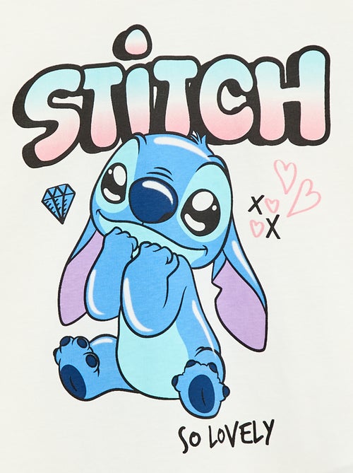 T-shirt uni 'Disney' 'Stitch' en coton - Kiabi