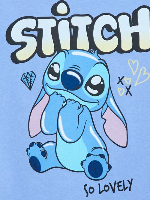 T-shirt uni 'Disney' 'Stitch' en coton - Kiabi