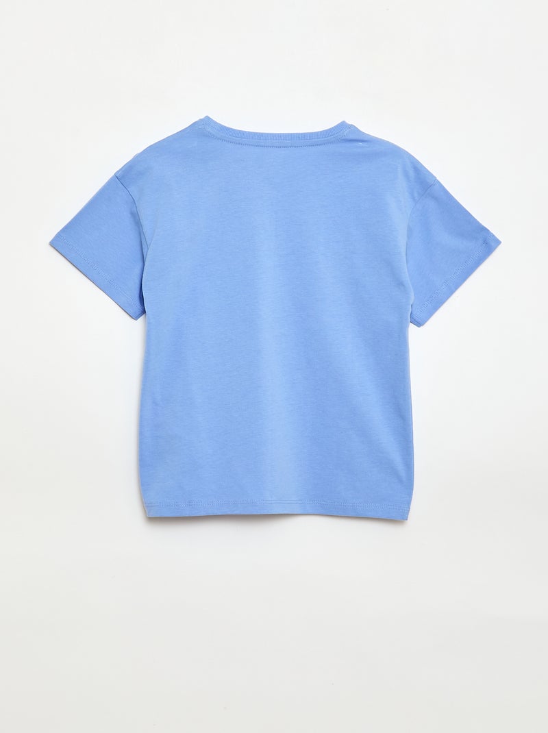 T-shirt uni 'Disney' 'Stitch' en coton Bleu - Kiabi