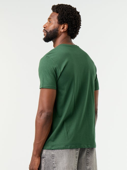 T-shirt uni en jersey à col rond pour homme - Kiabi