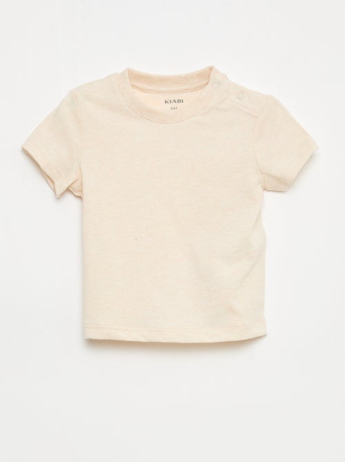 T-shirt uni en jersey coton - Kiabi