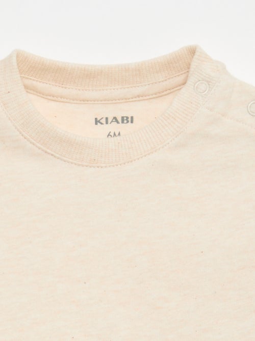 T-shirt uni en jersey coton - Kiabi