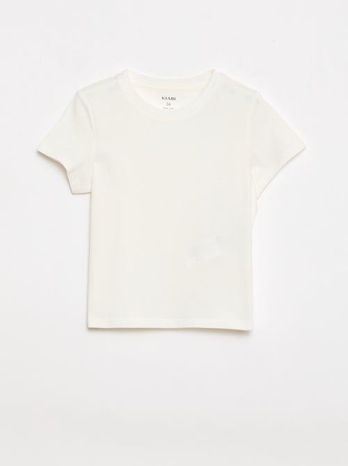 T-shirt uni en jersey coton - Kiabi