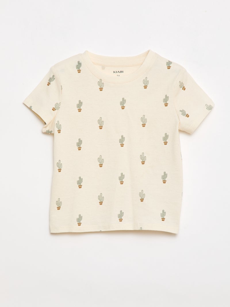 T-shirt uni en jersey coton Blanc - Kiabi