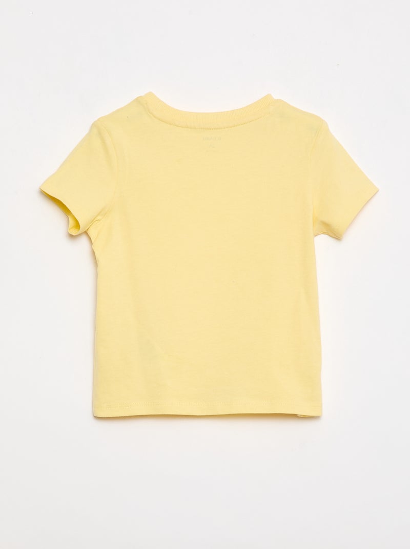 T-shirt uni en jersey coton Jaune - Kiabi