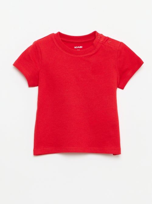 T-shirt uni en jersey coton - Kiabi