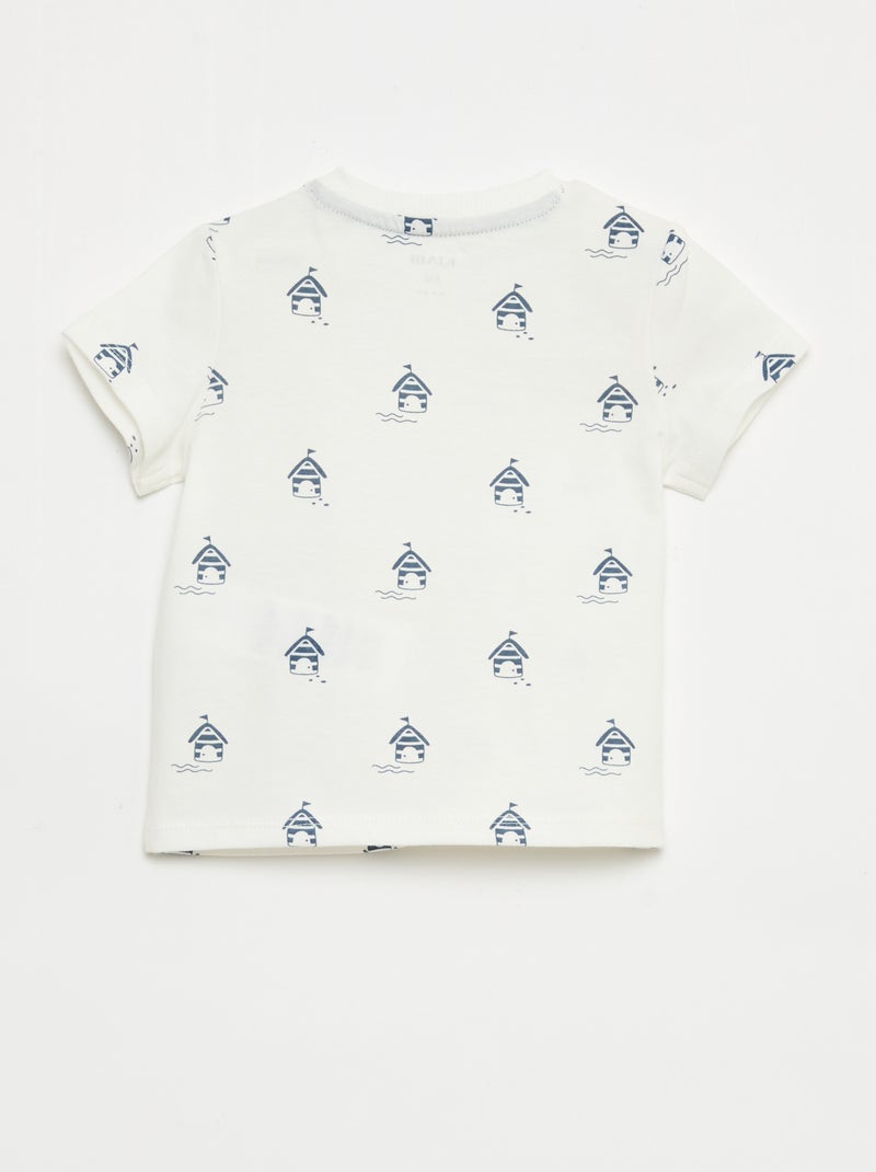 T-shirt uni en jersey coton Violet - Kiabi