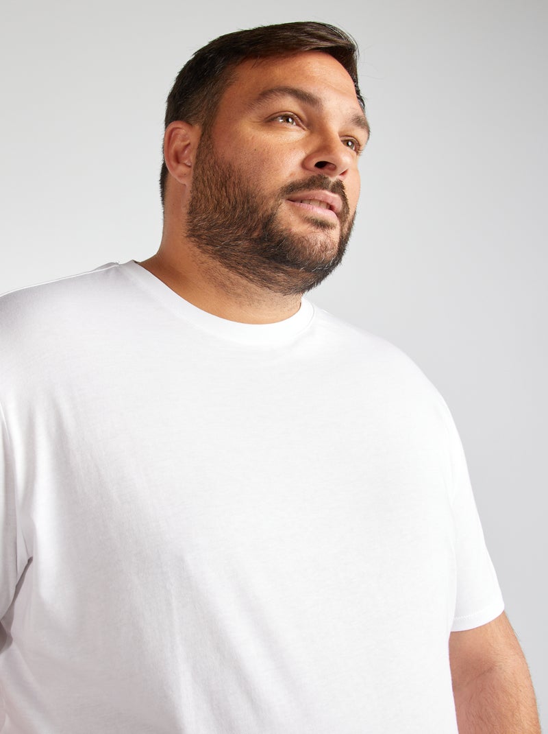 T-shirt uni en maille jersey Blanc - Kiabi