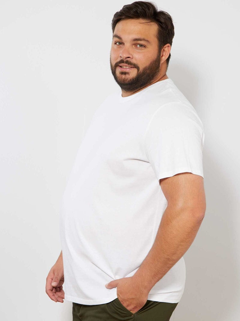 T-shirt uni en maille jersey Blanc - Kiabi