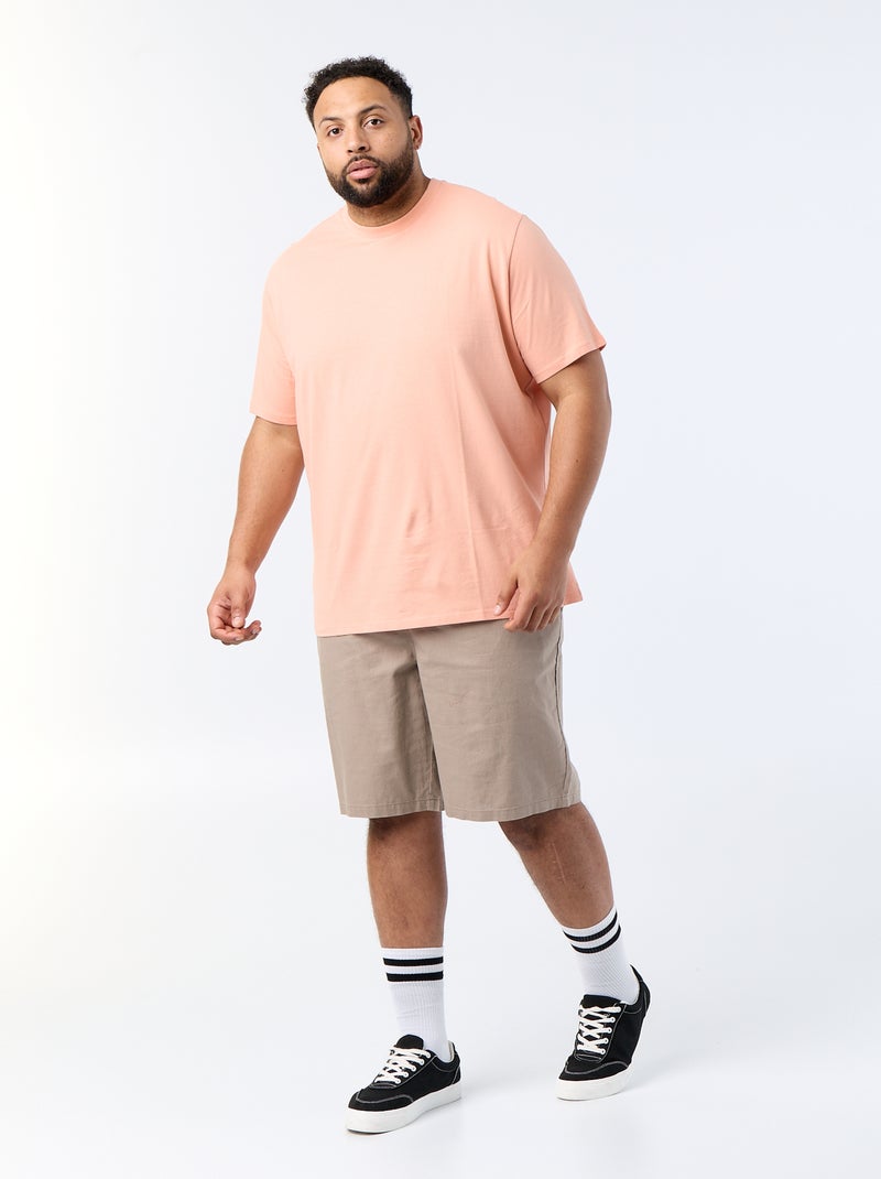 T-shirt uni en maille jersey Orange - Kiabi