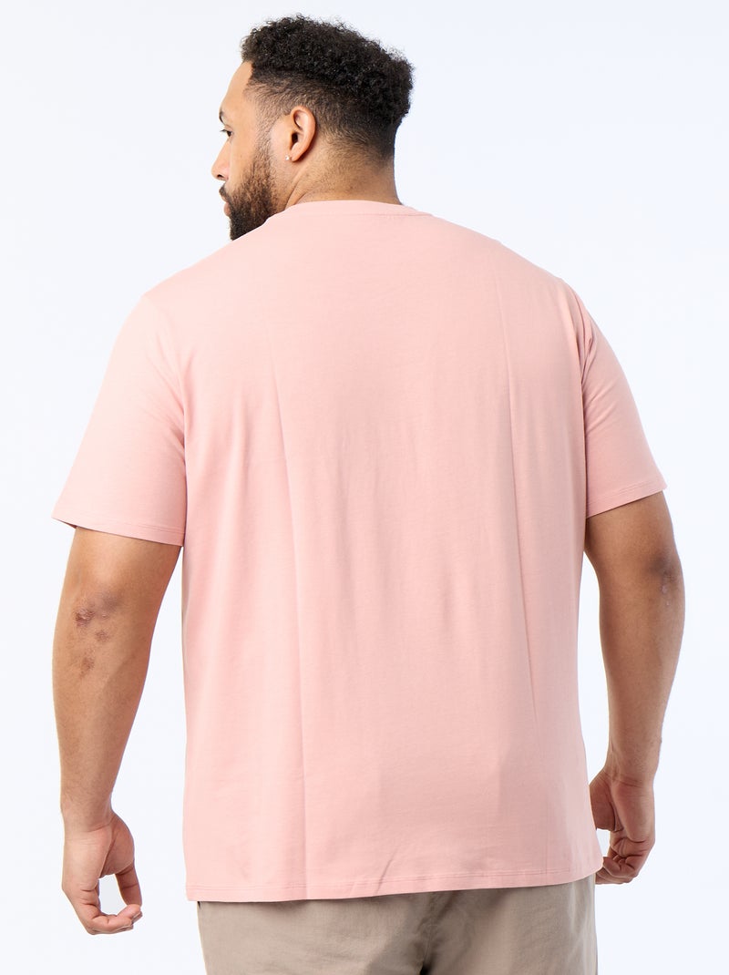 T-shirt uni en maille jersey Rose - Kiabi
