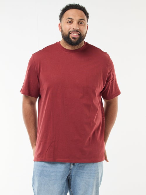 T-shirt uni en maille jersey - Kiabi