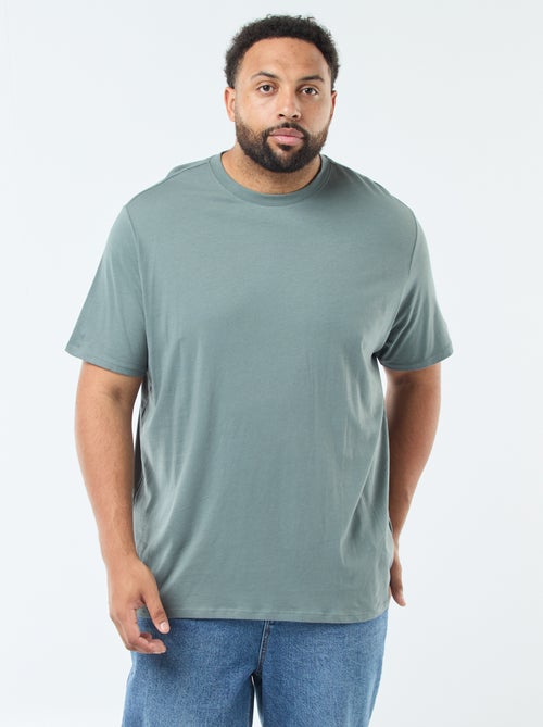 T-shirt uni en maille jersey - Kiabi