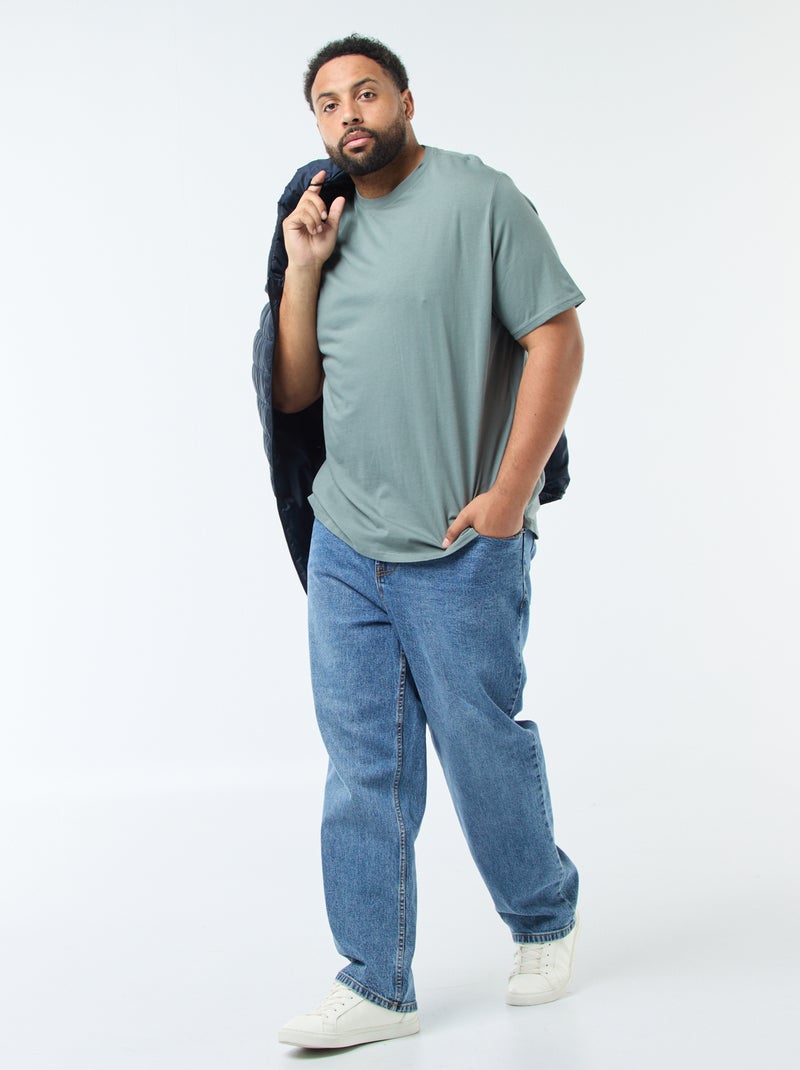 T-shirt uni en maille jersey Vert - Kiabi