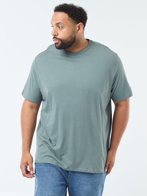 T-shirt uni en maille jersey - Kiabi