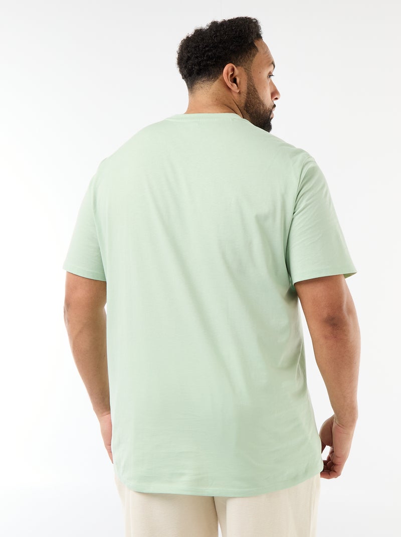 T-shirt uni en maille jersey Vert - Kiabi
