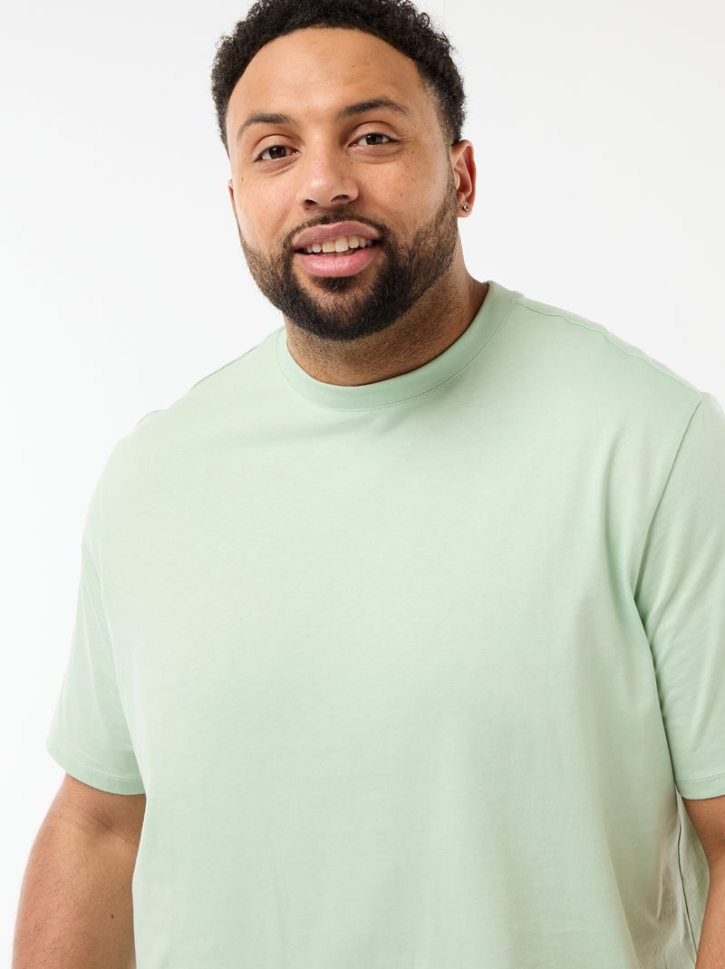 T-shirt uni en maille jersey Vert - Kiabi