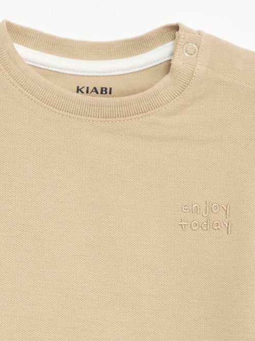 T-shirt uni manches courtes en coton - Kiabi