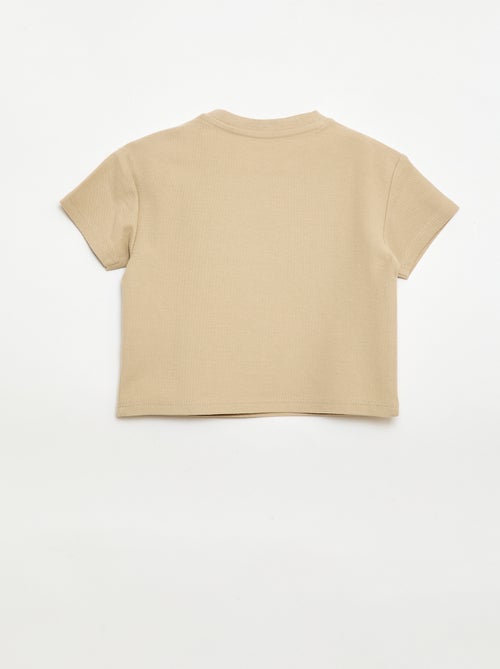 T-shirt uni manches courtes en coton - Kiabi