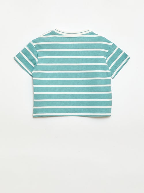 T-shirt uni manches courtes en coton - Kiabi