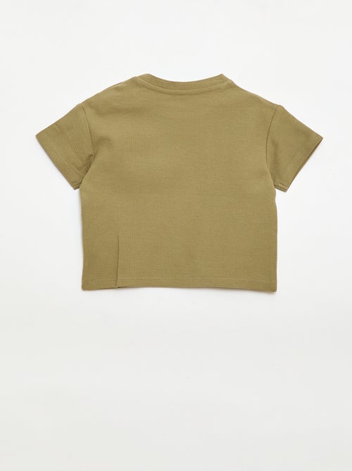 T-shirt uni manches courtes en coton - Kiabi