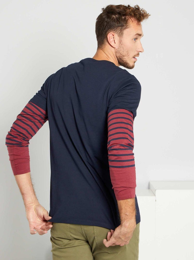 T-shirt uni pur coton +1m90 Bleu marine - Kiabi