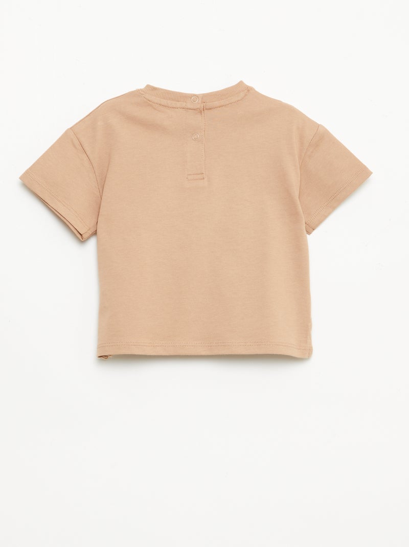 T-shirt uni sans manches Beige - Kiabi