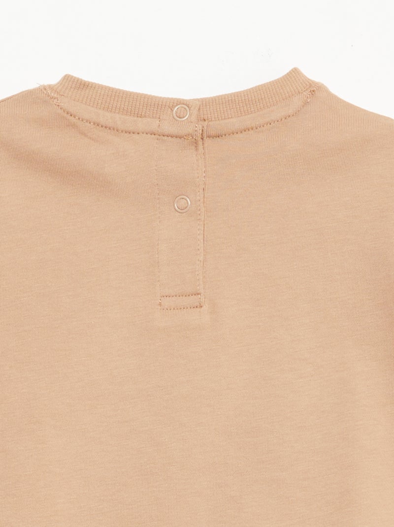 T-shirt uni sans manches Beige - Kiabi