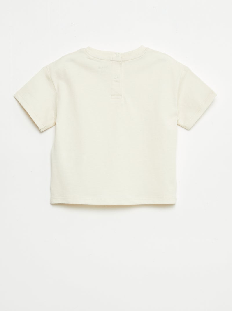 T-shirt uni sans manches Ecru - Kiabi