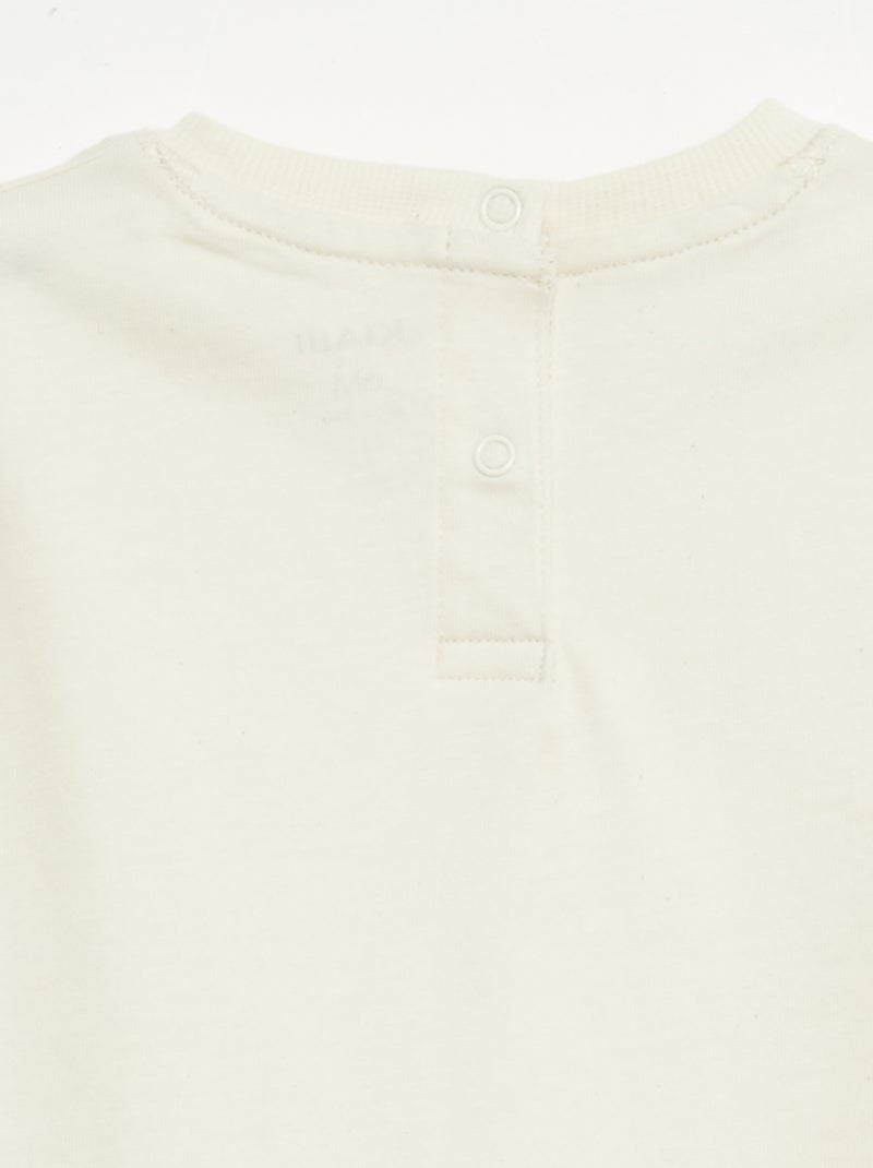 T-shirt uni sans manches Ecru - Kiabi