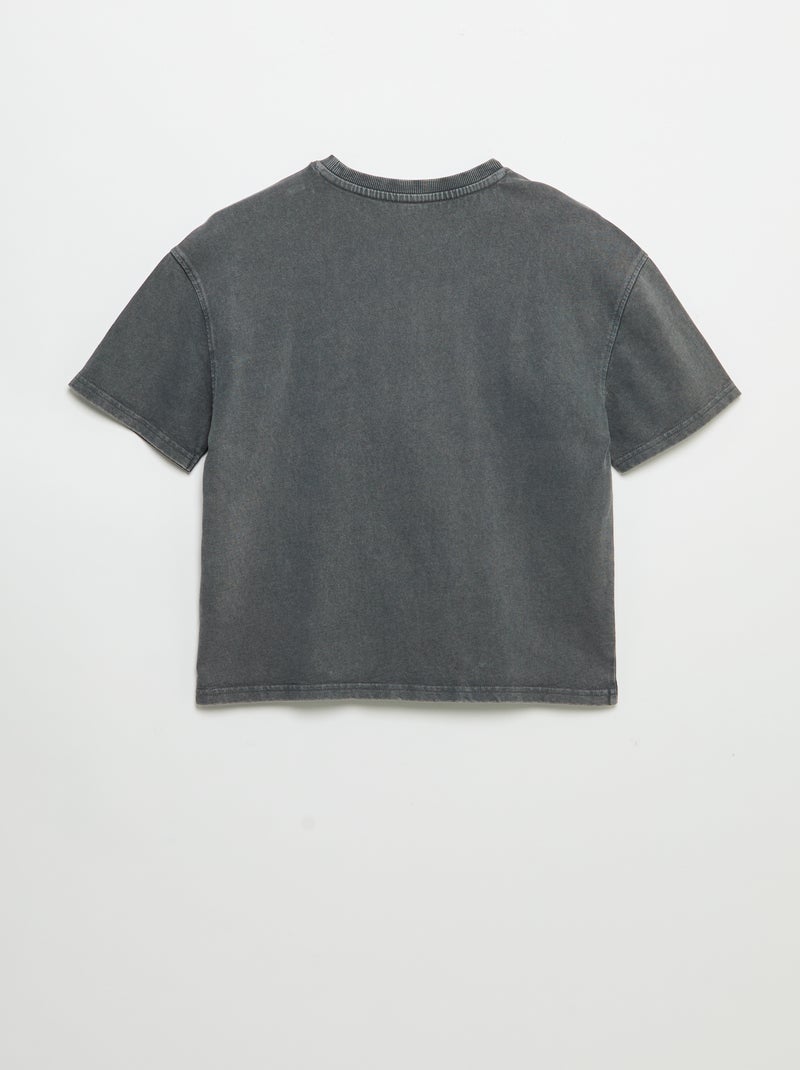 T-shirt vintage con stampa skate a maniche corte Grigio - Kiabi