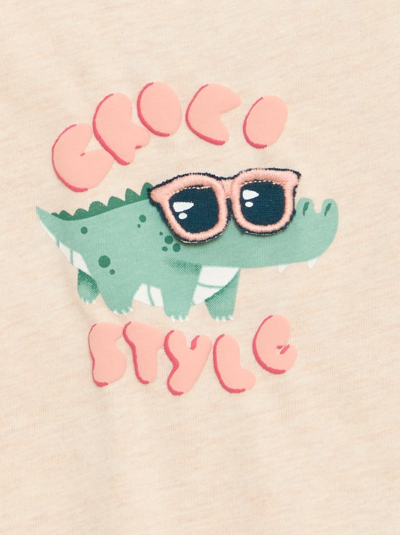 T-shirt with animated print Beige - Kiabi
