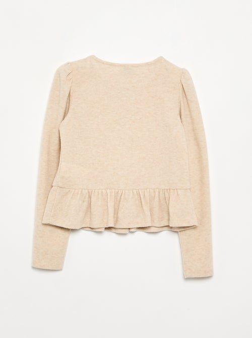 T-shirt with bows and ruffle at the hem - Kiabi