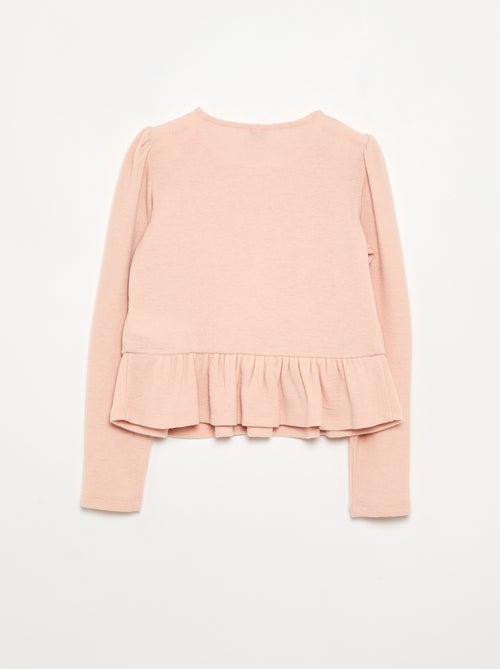 T-shirt with bows and ruffle at the hem - Kiabi