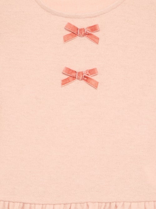 T-shirt with bows and ruffle at the hem - Kiabi