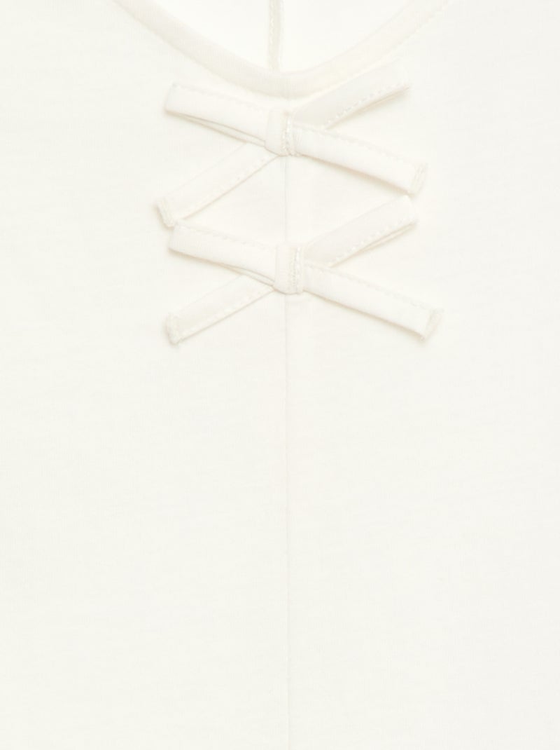 T-shirt with Decorative Knots Beige - Kiabi