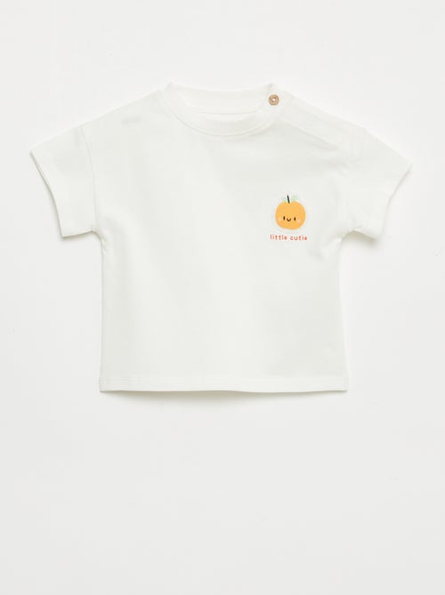 T-shirt with embroidery on chest - Kiabi