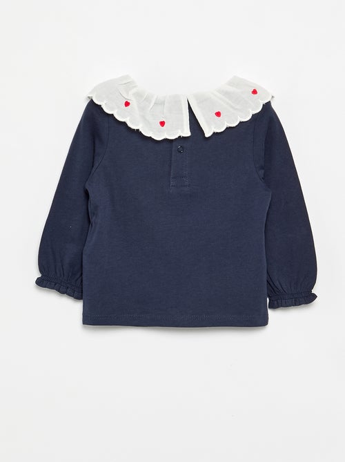 T-shirt with Peter Pan collar - Kiabi