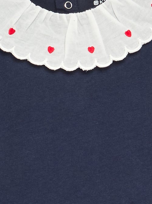 T-shirt with Peter Pan collar - Kiabi