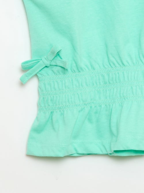 T-shirt with smocked insert and waist ties - Kiabi