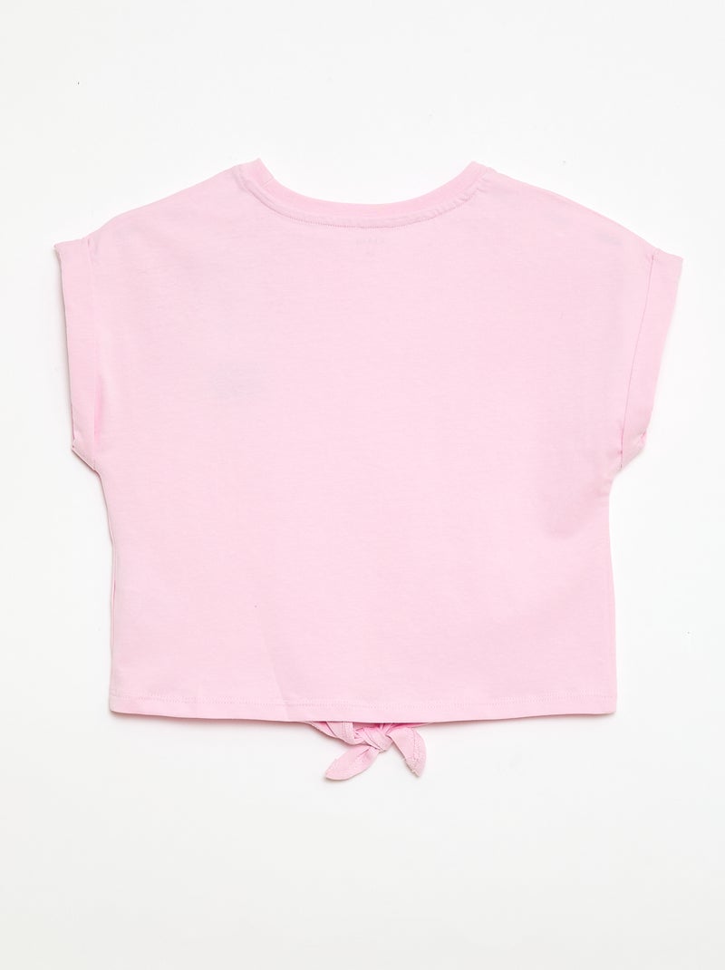 T-shirt with waist tie Pink - Kiabi