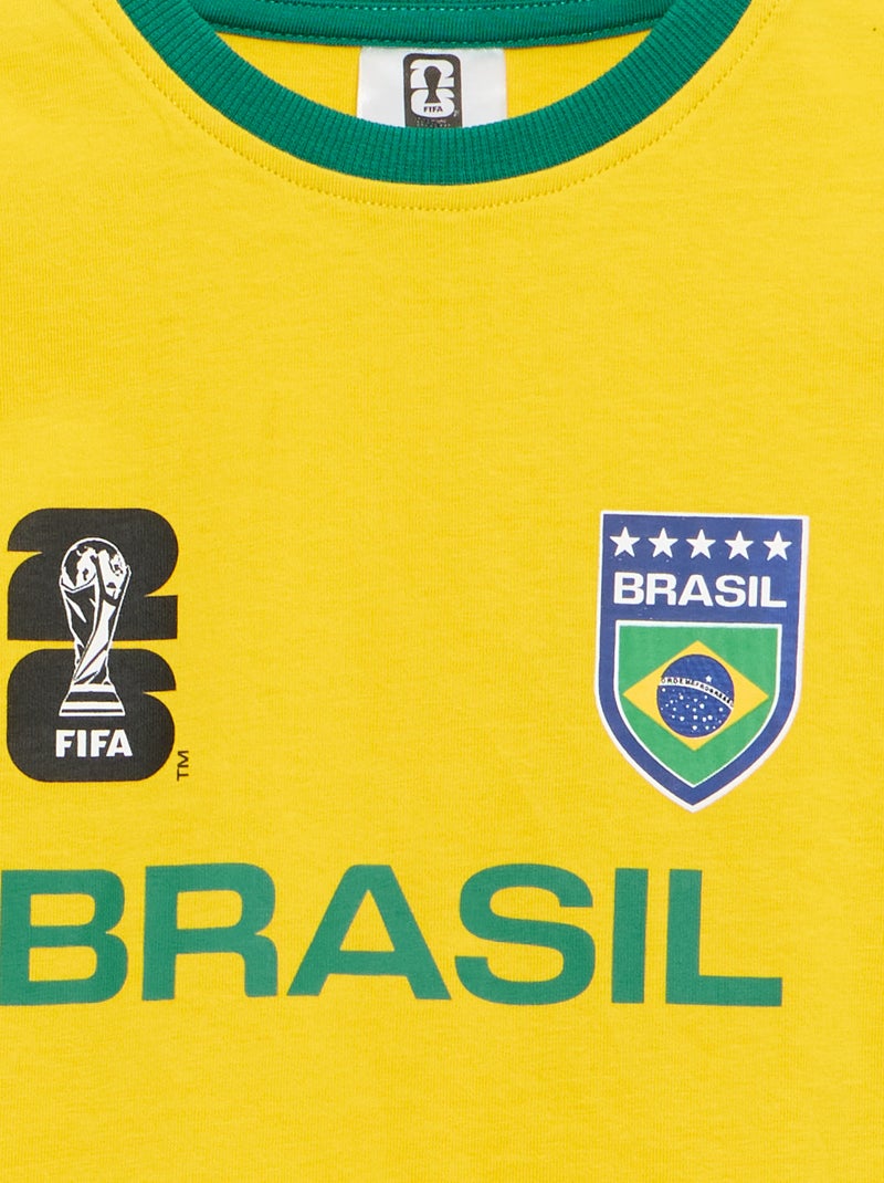 T-shirts sous licence officielle de La Coupe du Monde de la FIFA 26™ - Brésil Jaune - Kiabi
