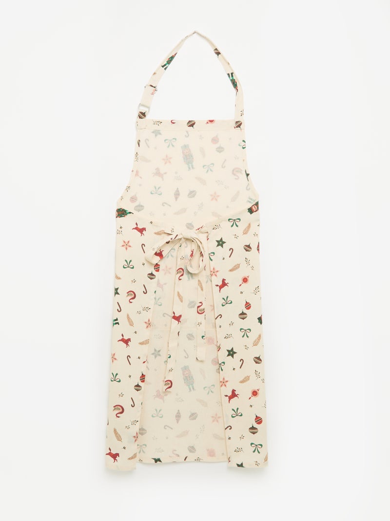 Tablier de cuisine de Noël - KIABI Home Ecru - Kiabi